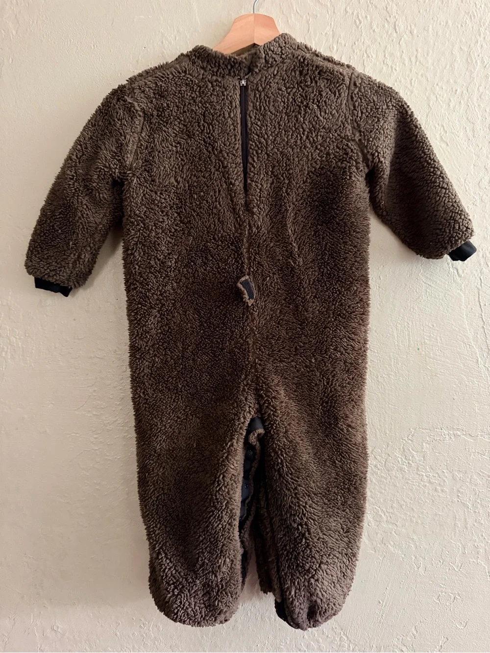 Cozy Brown Teddy Fleece Kids One-Piece Costume